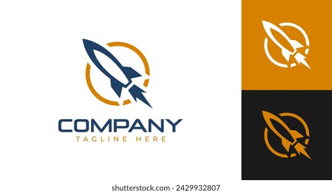 rocket logo vector illustration, plane space logo template