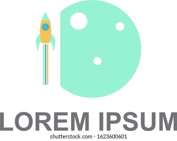 Rocket logo vector. Modern retro design