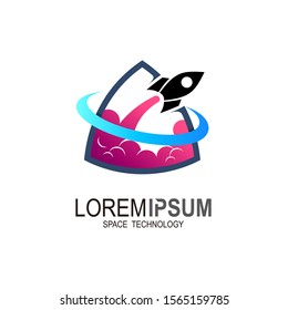 Rocket logo, Vector symbol of the flying missiles