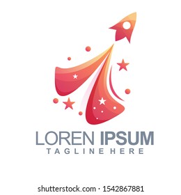 rocket logo vector, template, illustration