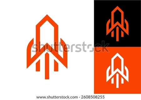 Rocket Logo with W Letter Element