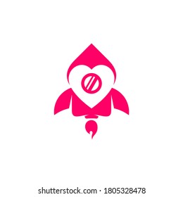 Rocket with love logo concept vector, Creative design template, Symbol