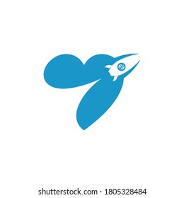 Rocket with love logo concept vector, Creative design template, Symbol