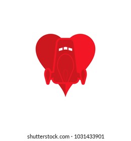Rocket Love Logo Icon Design