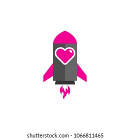 Rocket Love Logo Icon Design