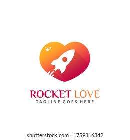 Rocket Love Logo Icon Design Vector Illustration