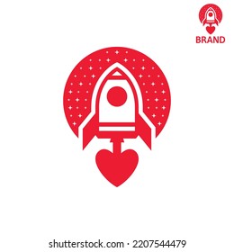 Rocket love Logo. Simple, modern, unique.