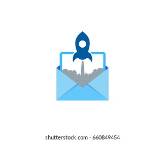 Rocket Mail Icon Logo Design Element