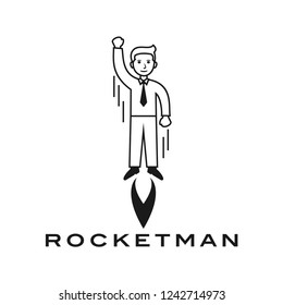 ROCKET MAN ICON VECTOR