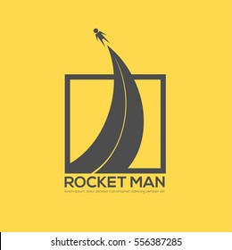rocket man logo vector designs. 