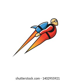 Rocket Man Mascot Icon Logo