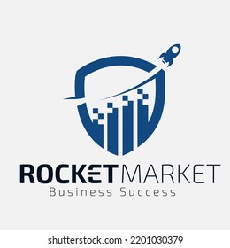 
Rocket Market Shield Design Logo Vector Suitable For Digital Marketing Logo, Social Media Campaign, Booster Business Success, Website Icon, Security, Profesional, Elegance, etc