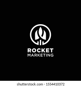 Logotipo de ROCKET MARKETING ARROW material vectorial creativo