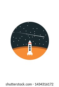 Rocket to mars in the sky