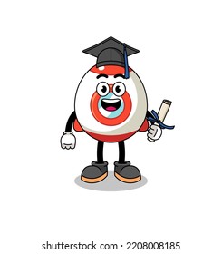 rocket mascot with graduation pose , character design