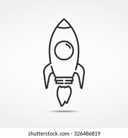 Rocket minimal line icon, vector eps10 illustration