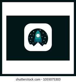 Rocket minimal line logo. Pastel style.