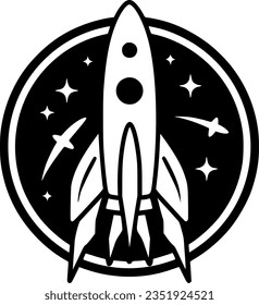 Rocket - Minimalistisches und flaches Logo - Vektorgrafik