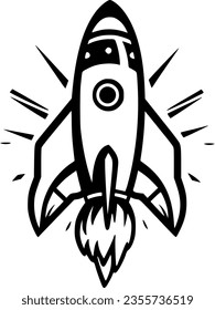 Rocket - Minimalist and Flat Logo - Vector illustration