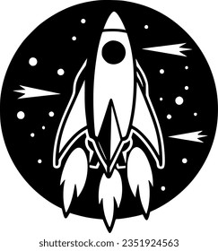 Rocket | Minimalist and Simple Silhouette - Vector illustration