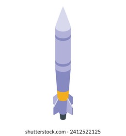 Rocket missile icon isometric vector. Army gun war. Air reactor