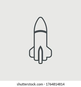 Rocket missile vector icon illustration sign