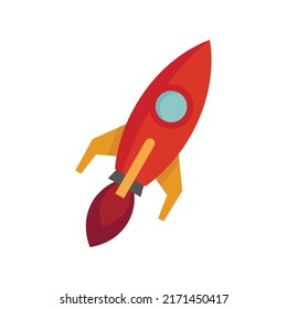 Icono de misión de cohete. Ilustración plana del icono del vector de la misión de cohetes aislado en fondo blanco