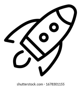 Rocket mission icon. Outline rocket mission vector icon for web design isolated on white background
