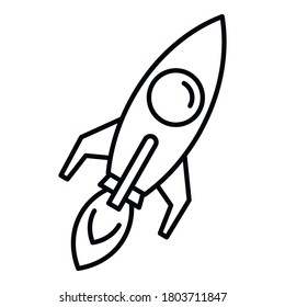 Rocket mission icon. Outline rocket mission vector icon for web design isolated on white background