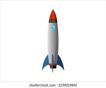 Rocket model on white background