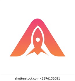 A and Rocket Modern logo design
