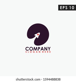 Rocket Modern Logo Design Vector Template Isolated In Shape Colour
