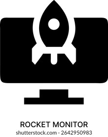 Rocket Monitor and Startup Launch Progress Icon Design