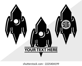 Rocket Monogram Printable Vector Illustration