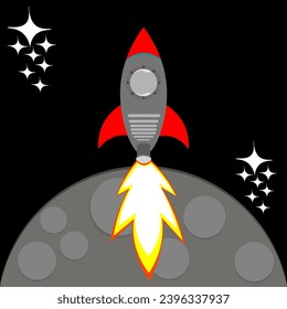 The rocket and moon artwork I created can be used for digital and print media