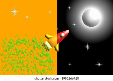 Cohete a la luna en la vista de los eps.