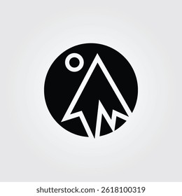 Rocket mountain icon design logo 3 illustration