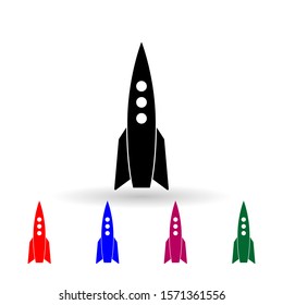 Rocket multi color icon. Simple glyph, flat vector of russia icons for ui and ux, website or mobile application