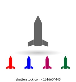 Rocket multi color icon. Simple glyph, flat vector of web icons for ui and ux, website or mobile application