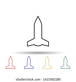 rocket multi color style icon. Simple thin line, outline vector of web icons for ui and ux, website or mobile application