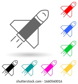 rocket multi color style icon. Simple glyph, flat vector of space icons for ui and ux, website or mobile application