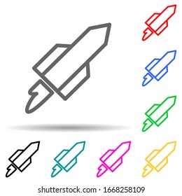 rocket multi color style icon. Simple thin line, outline vector of web icons for ui and ux, website or mobile application