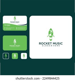 plantilla de diseño de logotipo de música de cohete