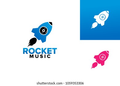 Rocket Music Logo Template Design Vector, Emblem, Design Concept, Creative Symbol, Icon