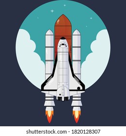 Rocket Nasa Space shuttle. Wallpaper with the rocket. Elements of this image furnished by NASA