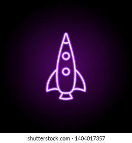 rocket neon icon. Elements of Cartooning space set. Simple icon for websites, web design, mobile app, info graphics
