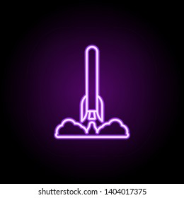 rocket neon icon. Elements of Cartooning space set. Simple icon for websites, web design, mobile app, info graphics