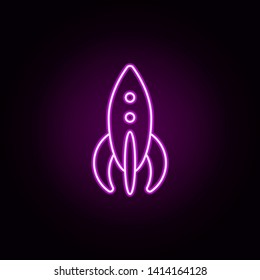 rocket neon icon. Elements of toys set. Simple icon for websites, web design, mobile app, info graphics