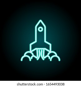 Rocket neon icon. Simple thin line, outline vector of startup icons for ui and ux, website or mobile application