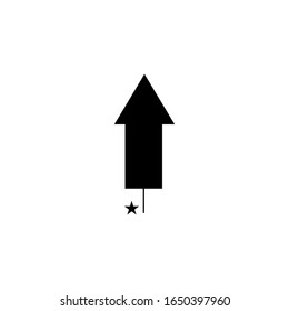 Rocket New Year sign. Salute sign